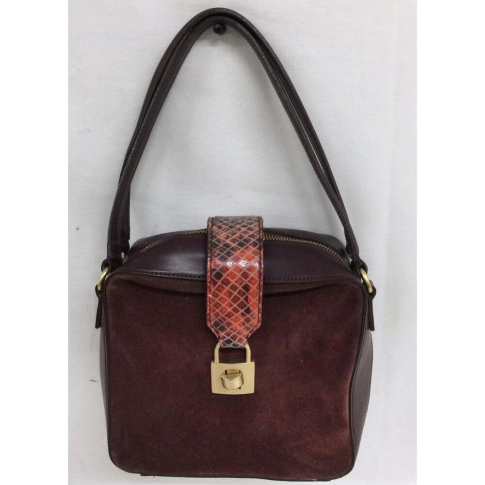 VITTORIA NAPOLI ITALY LEATHER SUEDE SHOULDER BAG